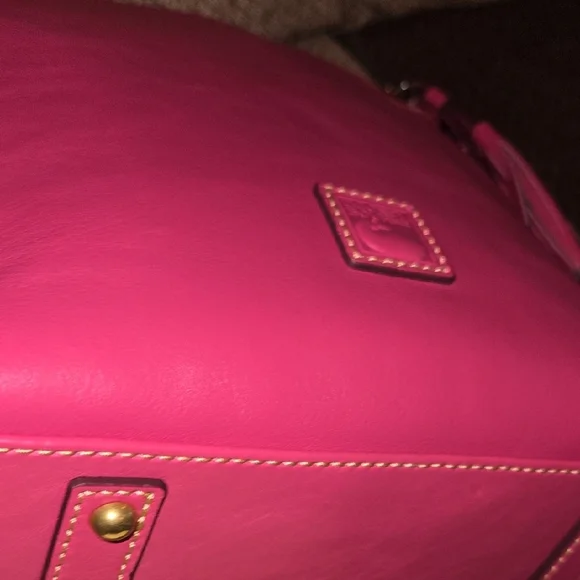 Dooney & Bourke Selina Fuchsia Florentine Leather Crossbody Bag - Picture 11 of 16